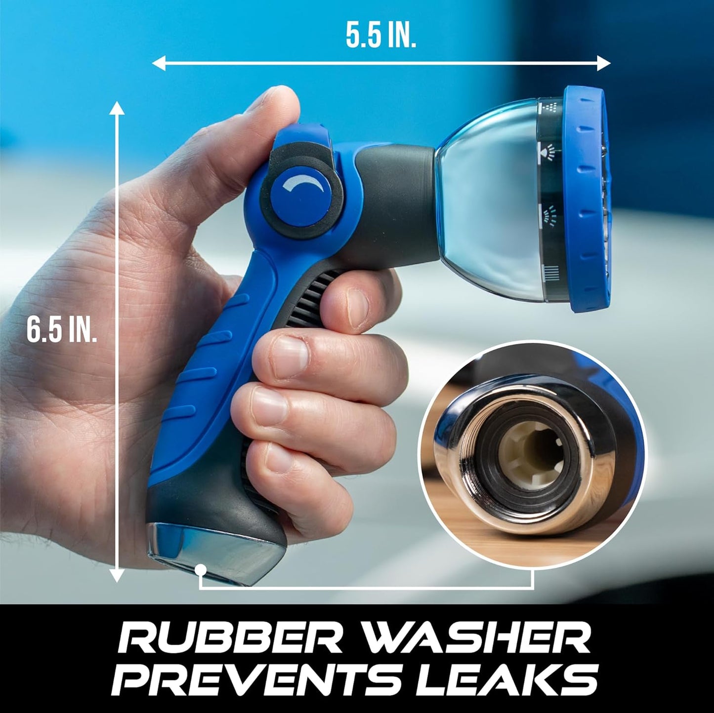 VIKING Hose Nozzle, Garden Hose Nozzle with 10 Spray Patterns, Adjustable Heavy Duty Thumb Control for Washing Car, Watering Plants, Washing Pets, and Home Use