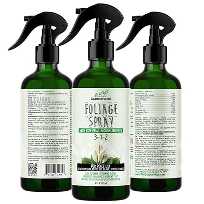 Peace Lily Foliar Spray - 3-1-2 Plant Fertilizer - Premium Spray for Indoor Plants with Essential Nutrients - Peace Lily Plant Food & Fertilizer - Ready-to-Use (8 OZ)