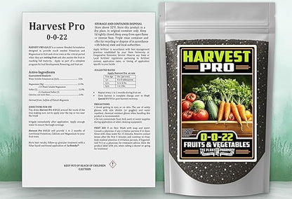Fertilizer Commerical Grade | Harvest Pro 0-0-22 | 3 Pounds | Custom Professional Mix Blend | Potassium & Magnesium for Fruit, Citrus & Vegetable Plants | Support Bud Development, Flowering & Fruit