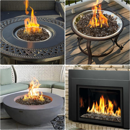Mr. Fireglass 10 Pounds Fire Glass - 1/4 Inch High Luster Reflective Tempered Glass Rocks for Fireplace Fire Pit Table and Landscaping, Bronze