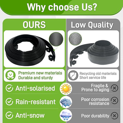 2 Inch x 50FT Landscape Edging Border with 45 Anchoring Spikes, No Dig Garden Border Edging Kit, Plastic Lawn Edging Border for Landscaping Garden Flower Beds Lawn Yard Paver Pathway, Black