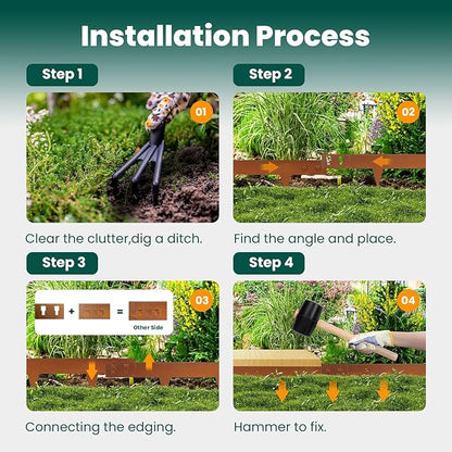 Corten Steel Landscape Edging 4.5 Inch Depth Steel Landscaping Edging 40 Inch Strips10 pcs Metal Garden Landscape Border Rusted Edge for Lawn Yard Outdoor Plant by GZGNEEVL