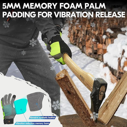 Vgo... 1Pair 5℃/41°F Winter Work Gloves Men, Cold Weather Waterproof Safety Work Gloves,Cold Storage or Freezer Glove