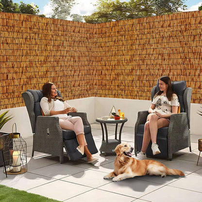 Reed Fencing Rolls,Patio Privacy Screen 5 Feet High,Decorative Bamboo Fence Rolls for Patio Balcony Garden Backyard Outdoor,5x16FT