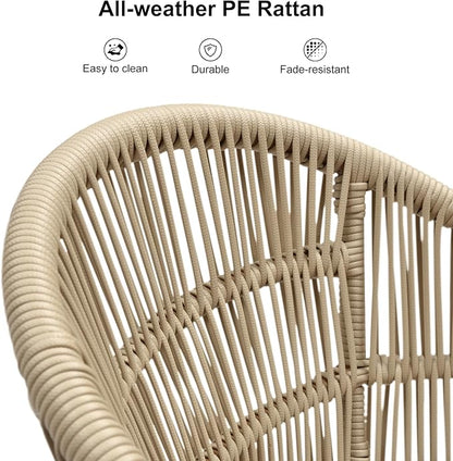 PURPLE LEAF 12 Pieces Patio Dining Set with Outdoor Aluminium Dining Table and Woven Chairs Modern Metal Furniture Cushions Sets for Garden Yard Indoor Decor Kitchen Champagne