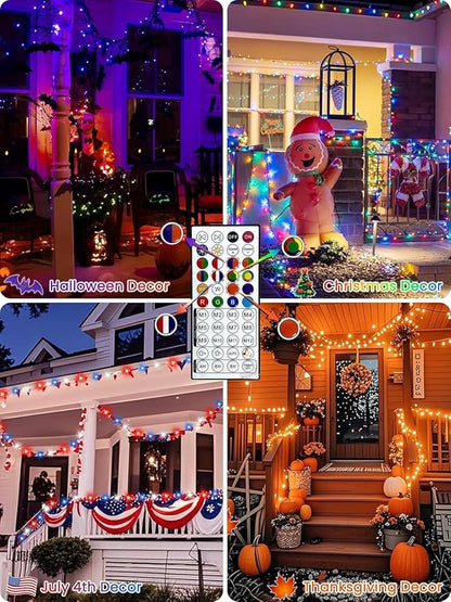 240LED Smart Color Changing Christmas Lights App Controlled, 95FT Waterproof RGB Twinkle String Light Music Sync Multiple Modes, Christmas Lights with Remote & Timer Indoor Outdoor Xmas Decorations