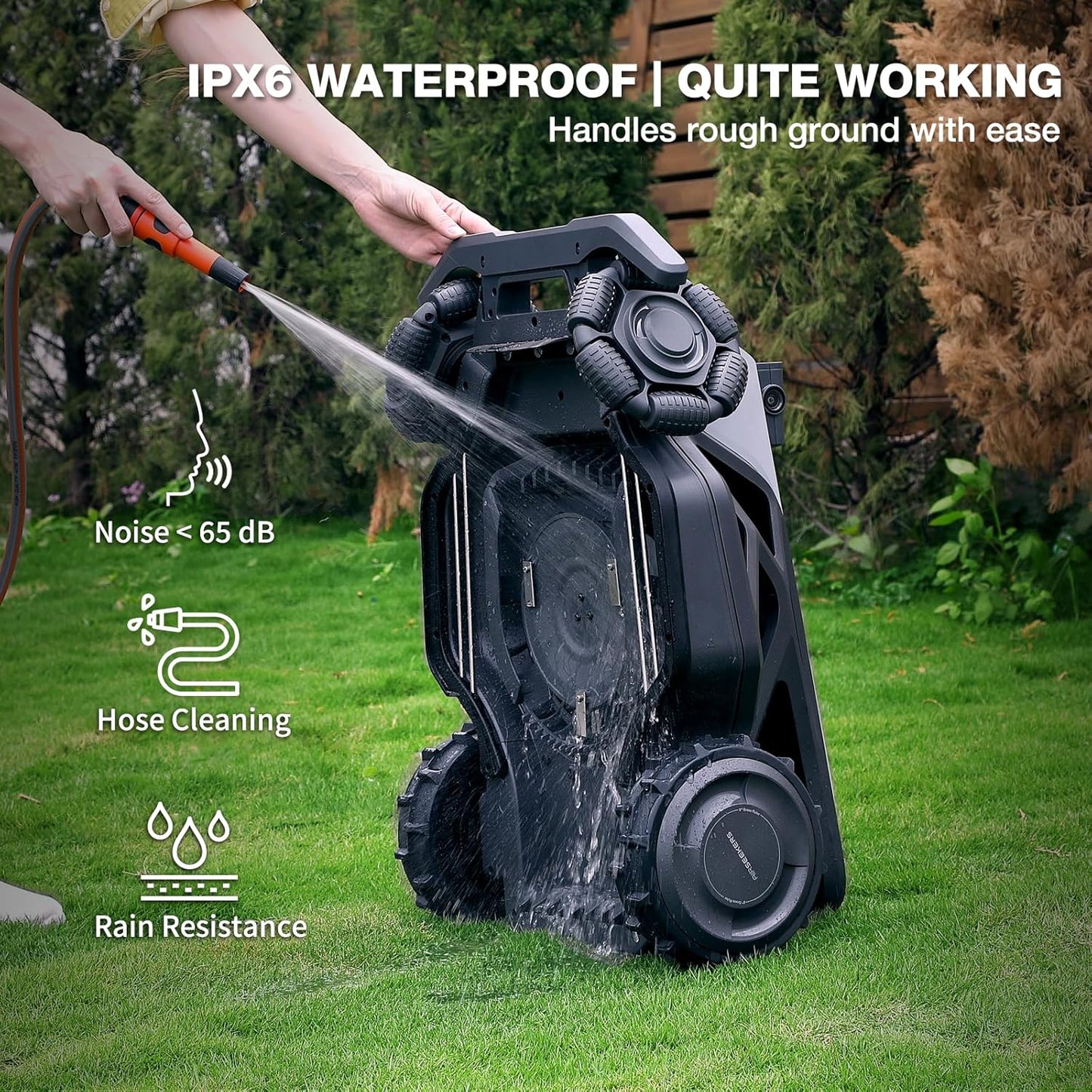 Robot Lawn Mower 21.9V 15000mAh 328.5Wh, 65% Slope, 2400㎡ Mowing Area, AI Vision & RTK Auto-Mapping, 1.18"-3.54" Cutting Height, Smart Collision Avoidance, APP Control, IPX6 Waterproof