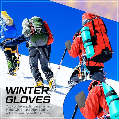 SATINIOR Magic Winter Gloves Unisex Gloves Knit Stretchy Mitten Full Fingers Warm Mitten for Men Women Sports