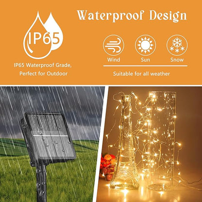 200 LED 72Ft Solar String Lights for Outside, Solar Fairy Lights for Outside Waterproof with 8 Modes, Twinkle Light for Patio Tree Christmas Party Wedding Decor(Warm White)