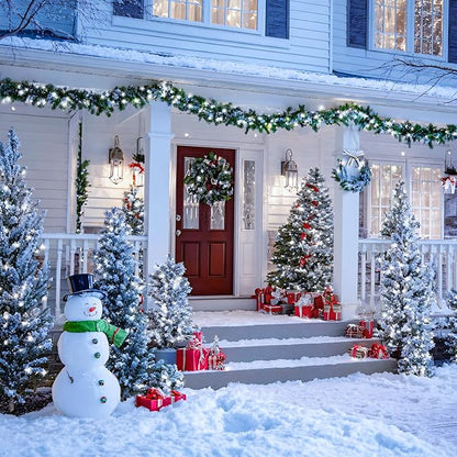 JMEXSUSS 2 Pack Solar String Lights Outdoor Waterproof, Total 400 LED 151FT Solar Christmas Lights Outdoor, 8 Modes White Solar Light for Outside Yard Patio Tree Garden Christmas Decorations