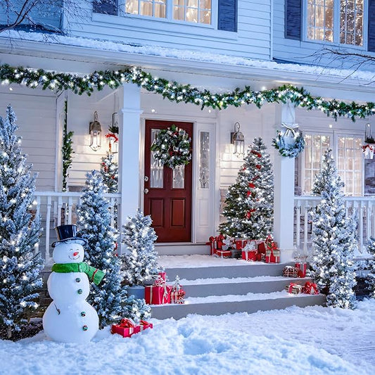 JMEXSUSS 2 Pack Solar String Lights Outdoor Waterproof, Total 400 LED 151FT Solar Christmas Lights Outdoor, 8 Modes White Solar Light for Outside Yard Patio Tree Garden Christmas Decorations