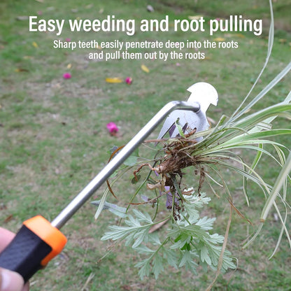 Weed Puller Tool,Portable Garden Weeder Tool,2024 New Gardening Weeding Tools,for Hand Weeder Puller for Vegetable Gardening Backyard Farm Planting & Uprooting Weeding Tool (Rubber Handle)