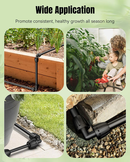 Pawfly 15 Pcs Drip Irrigation Fittings for 1/2 Inch Irrigation Tubing, Barbed Elbow Parts for Garden Irrigation System, 1/2" Drip Line Connectors with Anti-Drop Lock Nuts (1/2" ID x 0.64" OD)