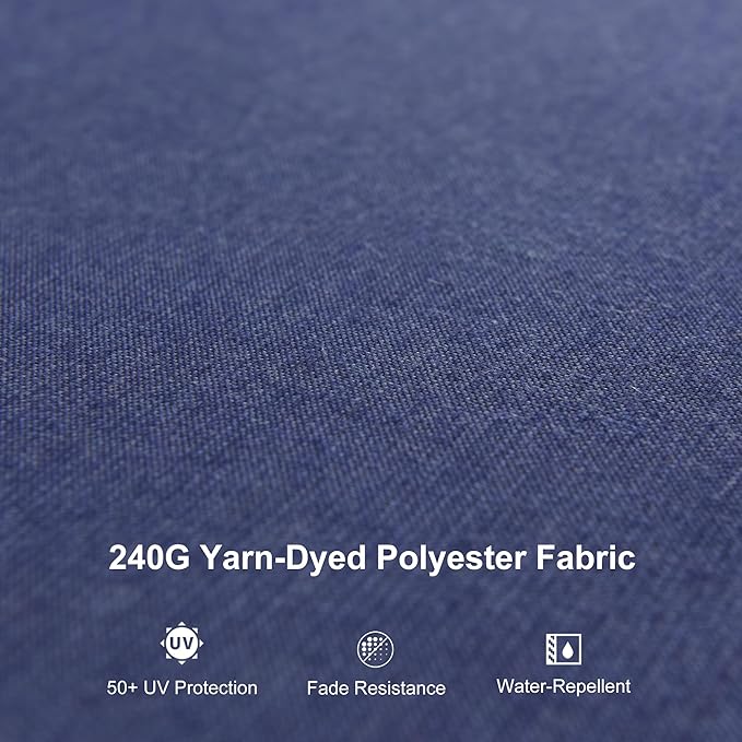 PURPLE LEAF 11.5' X 8' Left-right Tilting Patio Umbrella with Base Outdoor Swivel Cantilever Offset Aluminum Umbrella with Champagne Frame and 360-degree Rotation for Garden Deck Pool, Navy Blue