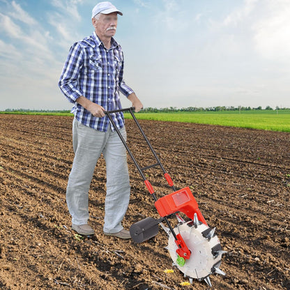 Hand-Pushed Roller Seeder, 10-Nozzles Garden Sowing Portable Multi Functional Precision Manual Seed Planter Conveyor Belt Sowing Tools for Growing Corn, Peanuts,Cotton, Mung Beans