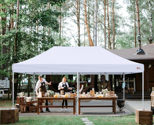 MASTERCANOPY Pop Up Canopy Tent Commercial Grade 10x20 Instant Shelter (White)