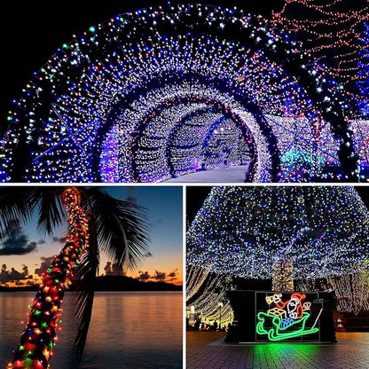 2 Pack 480 LED Solar Chrismas Lights Outdoor, 170 FT Super Long Solar String Lights for Outside with 8 Modes & Memory Function, Waterproof Twinkle Light for Xmas Tree Party Decorations (Multicolor)