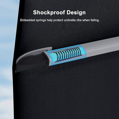 PURPLE LEAF 9ft Patio Umbrella Outdoor Square Umbrella Large Cantilever Umbrella Windproof Offset Heavy Duty Sun for Garden Deck Pool Patio, Black