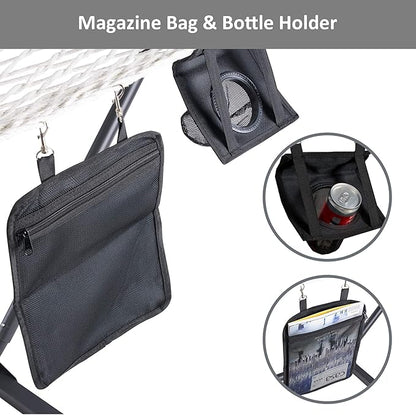 SUNCREAT Patio Portable Hammock with Stand, Outdoor Double Hammock with Stand Included, Gray Green Drops