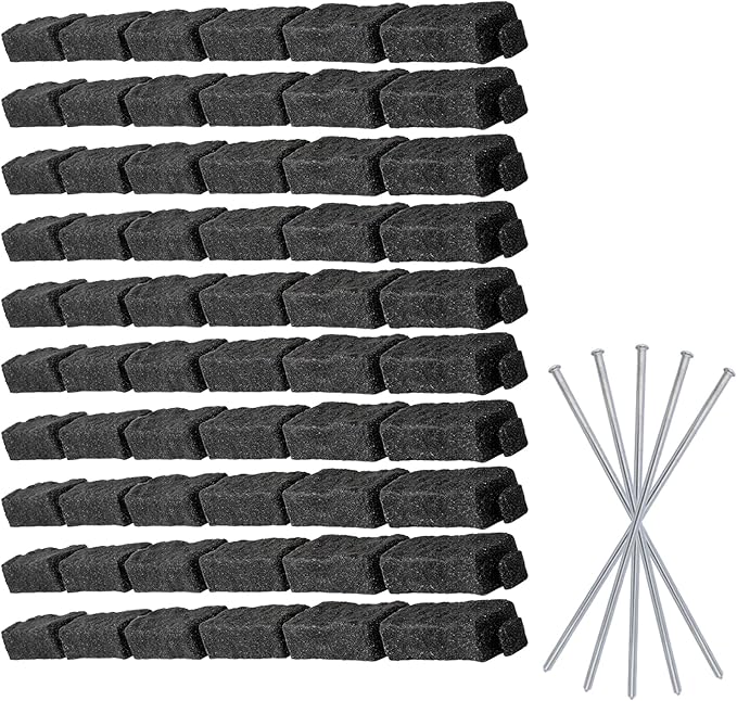 Beuta Landscape Edging | Garden Edging Border | Faux Stone Bricks for Lawn edging, Flower beds, Pathways & Yard Edging– 10 Packs | Each Section Has 6 Bricks 48"L x 4"W x 2.25"H | 30 Spikes |Charcoal
