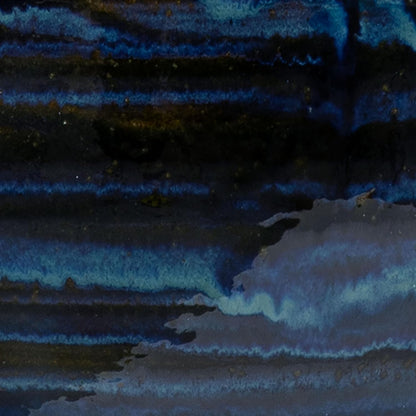 Sunnydaze Studio Large Ceramic Plant Pot - Round Outdoor Glazed Ceramic Planter Pot with Drainage - Galaxy Blue - 18.5"