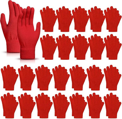 SATINIOR Magic Winter Gloves Unisex Gloves Knit Stretchy Mitten Full Fingers Warm Mitten for Men Women Sports