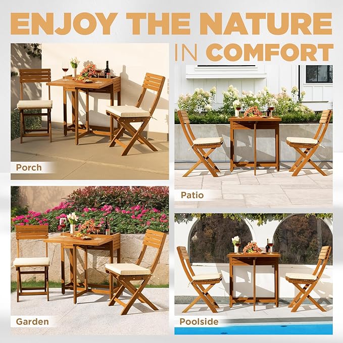 IDZO Flower Shelf Table Design Heavy Duty 400lbs Capacity Patio Bistro Set 3 Piece Outdoor