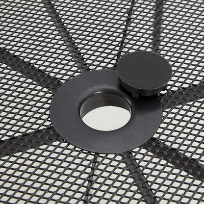 AECOJOY Outdoor Patio Dinning Table for 6, 51"x31" Rectangular Metal Steel Patio Outdoors Tables with 1.73" Umbrella Hole All Weather-Resistant for Lawn Backyard Garden, Porch Dark Grey