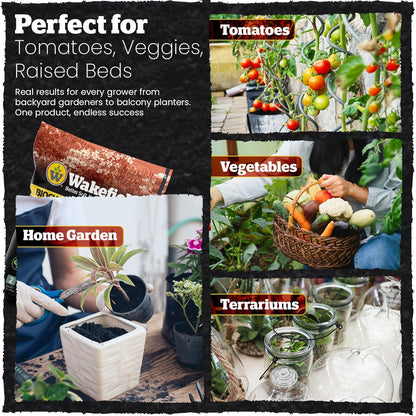 Wakefield Premium Biochar Blend – Organic Potting Soil for Vegetables, Tomatoes & Gardens – Potting Mix Enriched with Humic Acid & CarbonBoost – Versatile Top Soil for Indoor & Outdoor Plants-2quarts