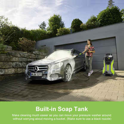 Electric Pressure Washer 5000PSI 4.0GPM Power Washers with M22-14mm Pressure Hose 33FT, Power Sprayers High Pressure with 1/4" QC Compatible Surface Cleaner for Home Cars Driveways, LGreen