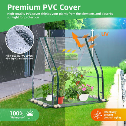 Mini Greenhouse for Indoor Outdoor: Ohuhu Portable Green House with Waterproof Pad for Small Plants Nursery Germination, 36"x36"x42" Light Duty Cover Tent Humidity Dome Seedling Accessory