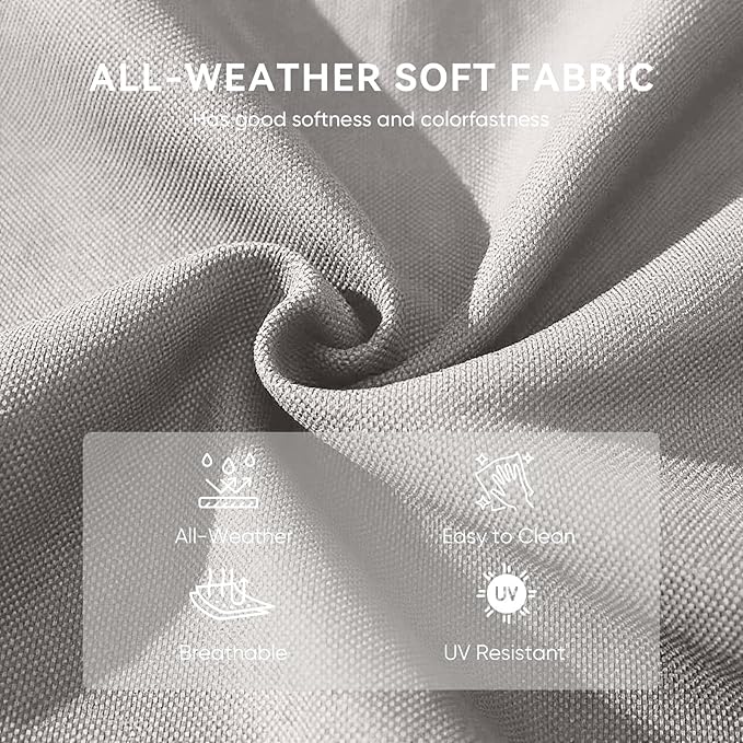 Outdoor Chair Cushions 3 Packs - Outside High Back Comfortable Thickened Pillow 22x24 with Zipper Cover for Patio Rocking Swivel Chairs Loveseat Sofa – Beige/Crescent