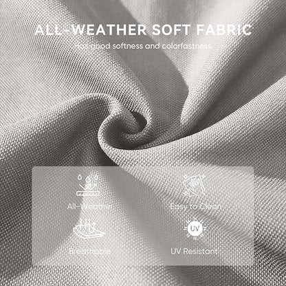 Patio Chair Cushions 4 Packs - Outside High Back Thick Water-Resistant Cushion 22x24 with Zipper Cover for Outdoor Glider Rocking Chairs Loveseat Couch – Beige/Regular