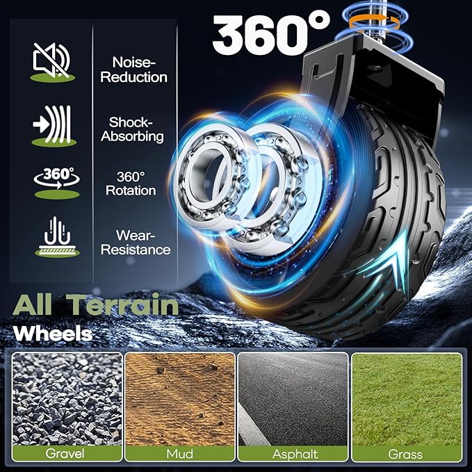 150L Collapsible Wagons Carts Foldable, 360LBS Heavy Duty Folding Beach Cart with Big All-Terrain Wheels, Portable Utility Wagon for Grocery, Shopping, Garden, Sports, Camping, Black