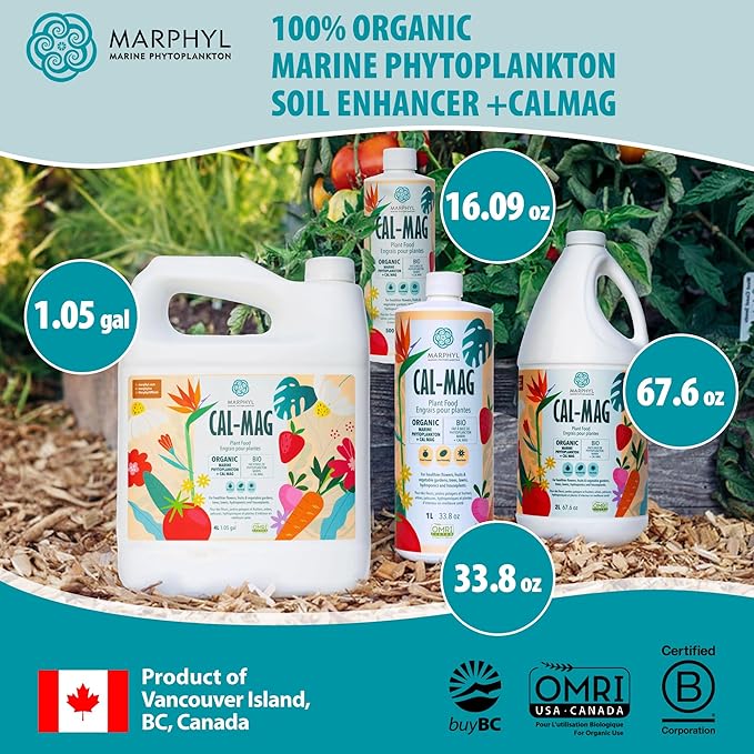 MARPHYL Organic CALMAG Liquid Fertilizer, Calcium + Magnesium, Corrects Common Plant Deficiencies, for Garden, Flowers, Vegetables, Succulents, Bamboo, Hydroponics 67.6 oz