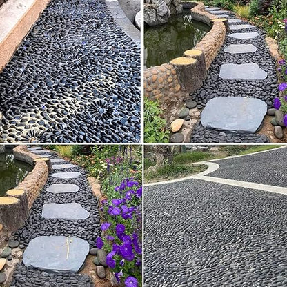 1-2.2 Inch Natural River Rocks,10LB Black Polished Pebbles for Garden Landscaping. Fish Tank Decorative River Rocks, Vase Filling Pebbles, Outdoor Decorative River Rocks