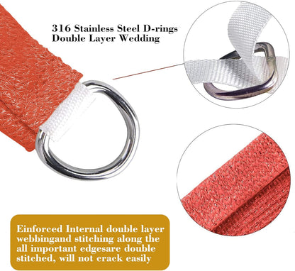 4' x 21' Red Rectangle Sun Shade Sail SSP1212 Canopy Durable Fabric UV Block Awning,We Make Custom Orders