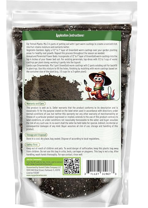 Organic Worm Castings Premium Worm Castings Fertilizer for Nutrient-Rich Soil and Healthy Growth (1 Quart)