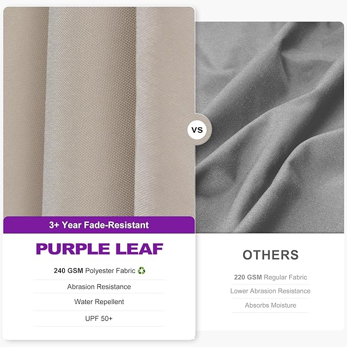 PURPLE LEAF 11' X 8' Left-right Tilting Patio Umbrella Outdoor Cantilever Swivel Rectangle Umbrella with Tilt Aluminum Offset Umbrella with 360-degree Rotation for Garden Deck Pool Patio Beige