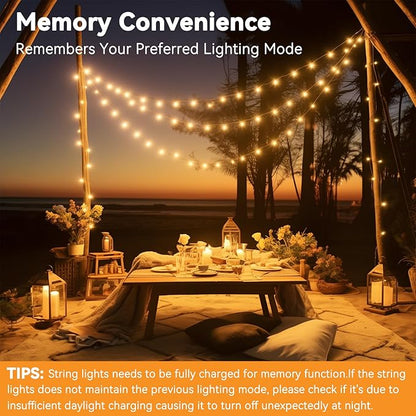 Solar String Lights Outdoor Waterproof 2 Pack Total 66ft 200LED 8 Modes Twinkle Lights Solar Fairy Lights for Patio, Garden Yard Party Wedding Tree Christmas Halloween Decoration, Warm White