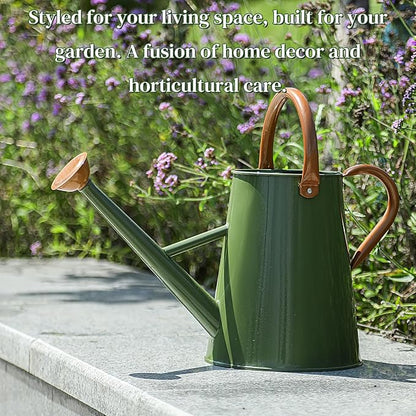 Metal Watering Can with Removable Spout, 1.5 Gallon Large Watering Cans for Plants, Galvanized Steel Gardening Water Can for Indoor & Outdoor Use, Watering Pot with Ergonomic Movable Handle