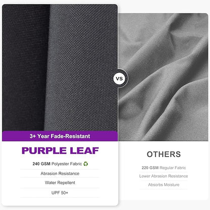 PURPLE LEAF 8.8' X 8.8' Left-right Tilt Patio Umbrella Outdoor Cantilever Swivel Square Umbrella with Tilt and Crank Aluminum Offset Umbrella with 360-degree Rotation for Garden Deck Pool Patio Grey