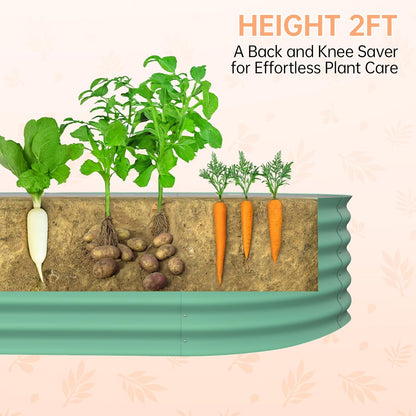 6x3x2ft Galvanized Raised Garden Bed Outdoor, 24" Tall Metal Planter Box for Flowers Herbs Vegetables, Rust-Resistant Raised Garden Beds for Gardening, Easy Assembly Outdoor Garden Box & Planters