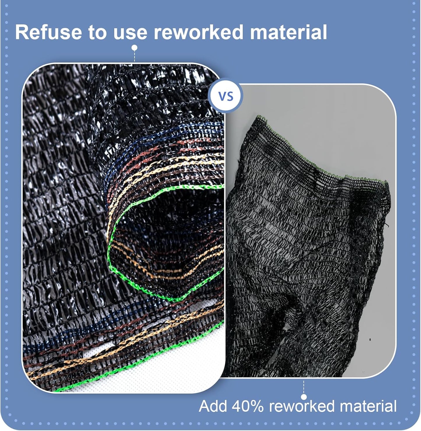 LOVE STORY 6.5x16.5FT 55% Black Shade Cloth Sun Shade Net UV Resistant Mesh Tarp Plant Cover Sunblock Net for Garden,Greenhouse,Vegetables,Flowers