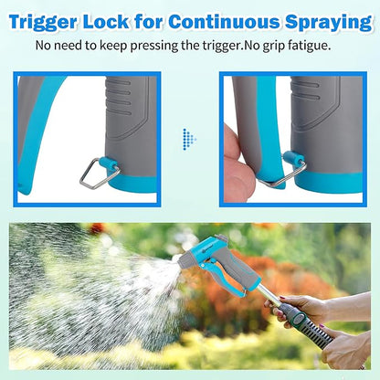 AUTOMAN Garden Hose Nozzle, 4 Adjustable Patterns Hose Sprayer, Heavy Duty High Pressure Water Hose Nozzle for Pets Bathing and Cleaning, Car Washing, Watering Plants in Lawn and Garden & Outdoor Fun.