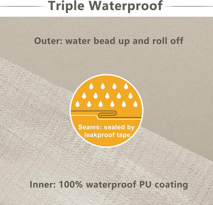 Favoyard Patio Chair Cushions 24 x 24 x 4 Inch Waterproof Outdoor Seat Cushions for Patio Furniture 3-Year Color Fastness Garden Sofa Couch Chair Pads with Handle & Adjustable Straps Set of 2, Beige