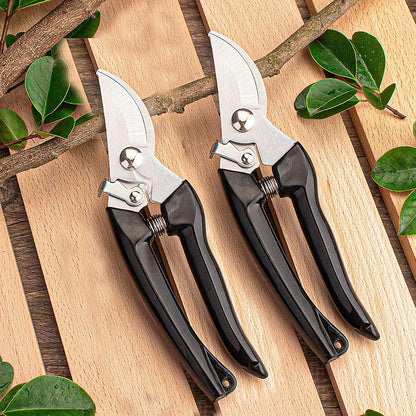 Garden Flower Shears Pruning Shears 6.9 inches Scissors Heavy Duty Plant Scissors for Cutting Flowers, Trimming Plants, Bonsai, Fruits Picking (Black Handle)