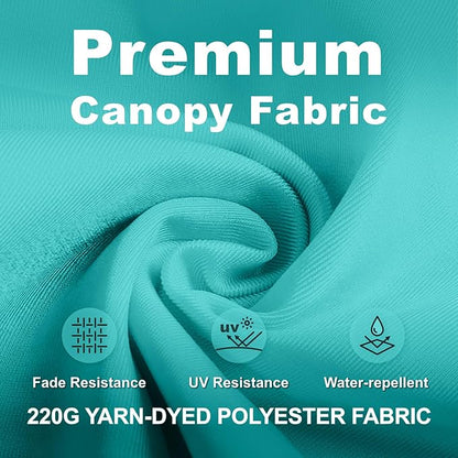 12FT Cantilever Umbrella with Base Large Curvy Outdoor Aluminum Offset Umbrella w/ 360° Rotation, UV Resistant Canopy for Patio, Garden, Backyard, Turquoise Blue