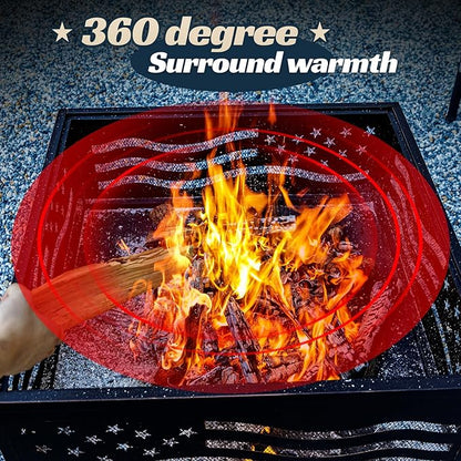 32Inch Square-Shaped Fire Pit,Outdoor Fire Pits with Spark Screen&Poker,Metal Square Wood Burning Firepits for Outside,Backyard,Bonfire,Patio,Party,Garden,Picnic and Camping(Antique Bronze)