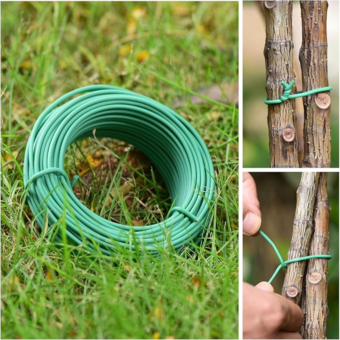 YDSL 66 Feet Soft Plant Tie, Green Twist Garden Ties for Plants, Office Organization and Home(Diameter - 2.5MM)